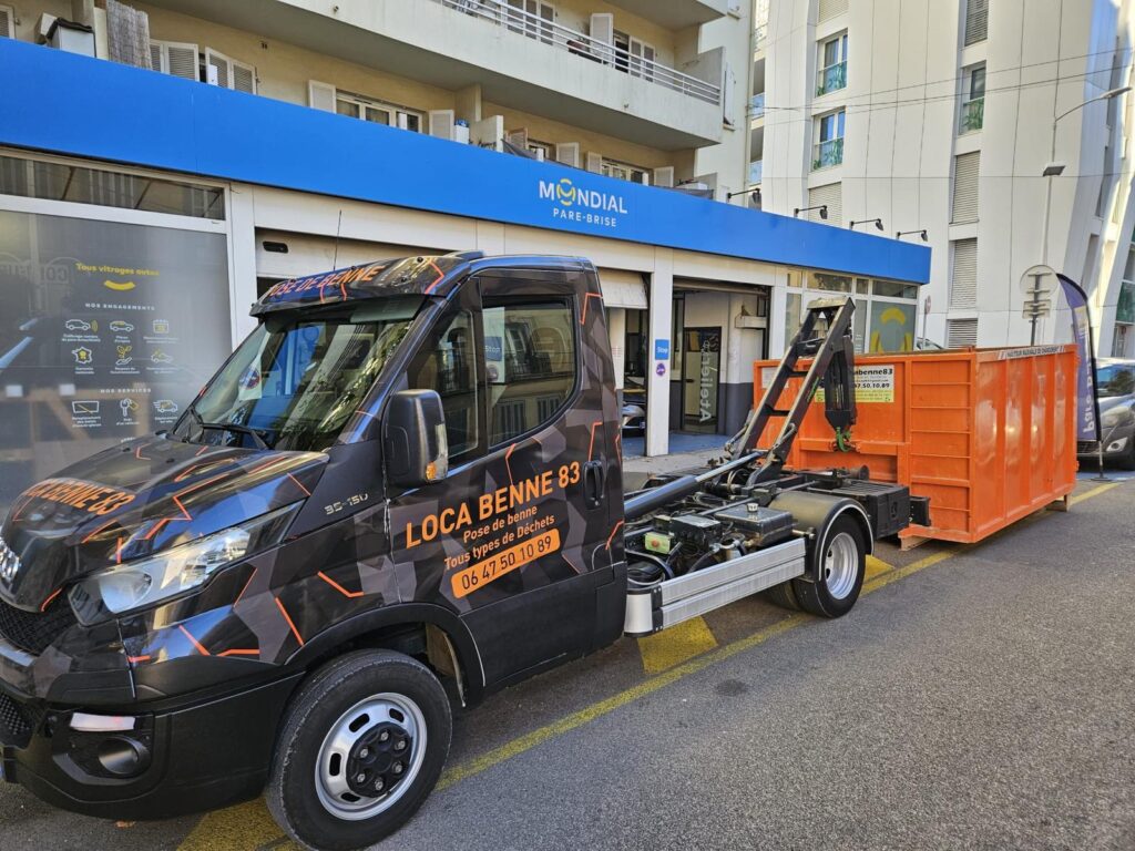 Pose de benne à Évenos pour travaux